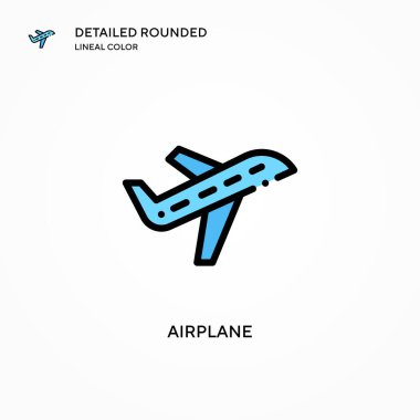 Uçak vektör simgesi. Modern vektör illüstrasyon kavramları. Düzenlemesi ve kişiselleştirmesi kolay.