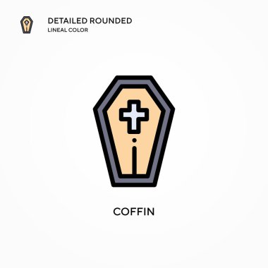 Tabut vektör simgesi. Modern vektör illüstrasyon kavramları. Düzenlemesi ve kişiselleştirmesi kolay.