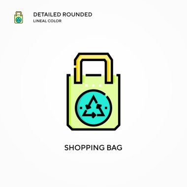 Alışveriş poşeti vektör simgesi. Modern vektör illüstrasyon kavramları. Düzenlemesi ve kişiselleştirmesi kolay.