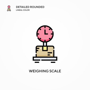 Ağırlık ölçekli vektör simgesi. Modern vektör illüstrasyon kavramları. Düzenlemesi ve kişiselleştirmesi kolay.