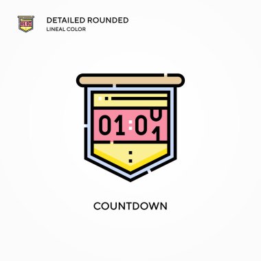 Geri sayım vektör simgesi. Modern vektör illüstrasyon kavramları. Düzenlemesi ve kişiselleştirmesi kolay.