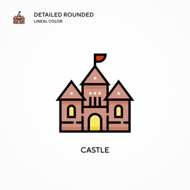 Castle vektör simgesi. Modern vektör illüstrasyon kavramları. Düzenlemesi ve kişiselleştirmesi kolay.