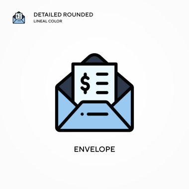 Zarf vektör simgesi. Modern vektör illüstrasyon kavramları. Düzenlemesi ve kişiselleştirmesi kolay.