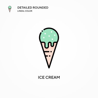 Dondurma vektör simgesi. Modern vektör illüstrasyon kavramları. Düzenlemesi ve kişiselleştirmesi kolay.