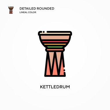 Kettledrum vektör simgesi. Modern vektör illüstrasyon kavramları. Düzenlemesi ve kişiselleştirmesi kolay.