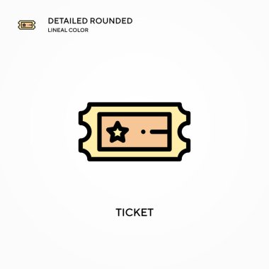 Bilet vektör simgesi. Modern vektör illüstrasyon kavramları. Düzenlemesi ve kişiselleştirmesi kolay.