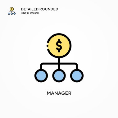 Yönetici vektör simgesi. Modern vektör illüstrasyon kavramları. Düzenlemesi ve kişiselleştirmesi kolay.