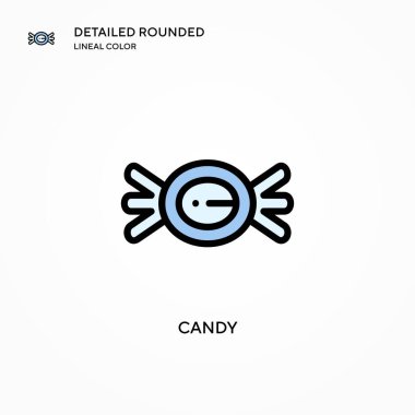 Şeker vektör simgesi. Modern vektör illüstrasyon kavramları. Düzenlemesi ve kişiselleştirmesi kolay.