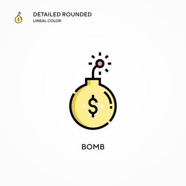 Bomba vektör simgesi. Modern vektör illüstrasyon kavramları. Düzenlemesi ve kişiselleştirmesi kolay.