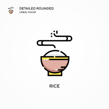 Pirinç vektör simgesi. Modern vektör illüstrasyon kavramları. Düzenlemesi ve kişiselleştirmesi kolay.