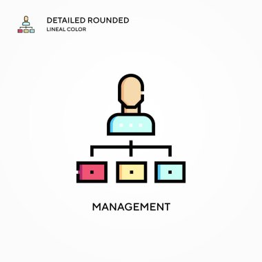 Yönetim vektör simgesi. Modern vektör illüstrasyon kavramları. Düzenlemesi ve kişiselleştirmesi kolay.