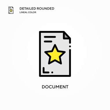 Belge vektör simgesi. Modern vektör illüstrasyon kavramları. Düzenlemesi ve kişiselleştirmesi kolay.