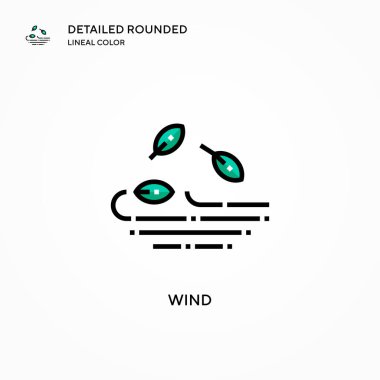 Rüzgar vektör simgesi. Modern vektör illüstrasyon kavramları. Düzenlemesi ve kişiselleştirmesi kolay.