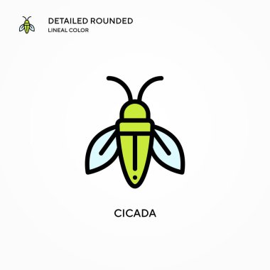 Ağustos Böceği vektör simgesi. Modern vektör illüstrasyon kavramları. Düzenlemesi ve kişiselleştirmesi kolay.