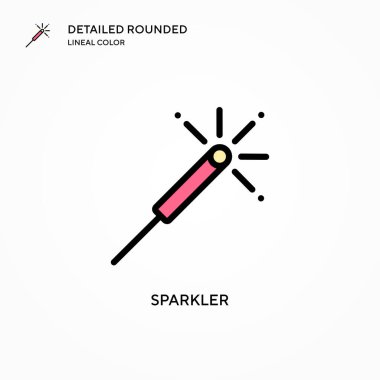 Sparkler vektör simgesi. Modern vektör illüstrasyon kavramları. Düzenlemesi ve kişiselleştirmesi kolay.