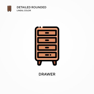 Çekmece vektör simgesi. Modern vektör illüstrasyon kavramları. Düzenlemesi ve kişiselleştirmesi kolay.