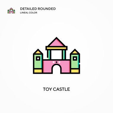 Oyuncak kale vektör simgesi. Modern vektör illüstrasyon kavramları. Düzenlemesi ve kişiselleştirmesi kolay.