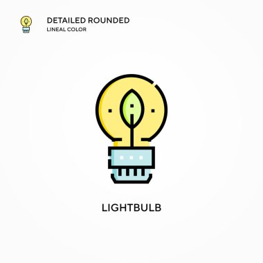 Ampul vektör simgesi. Modern vektör illüstrasyon kavramları. Düzenlemesi ve kişiselleştirmesi kolay.