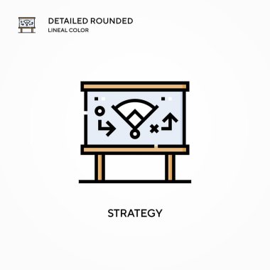 Strateji vektör simgesi. Modern vektör illüstrasyon kavramları. Düzenlemesi ve kişiselleştirmesi kolay.