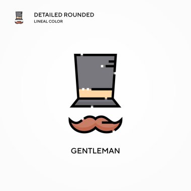 Centilmen vektör ikonu. Modern vektör illüstrasyon kavramları. Düzenlemesi ve kişiselleştirmesi kolay.