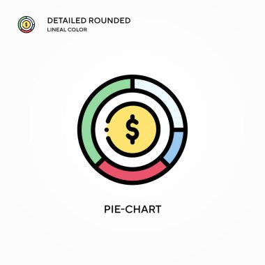 Pasta grafiği vektör simgesi. Modern vektör illüstrasyon kavramları. Düzenlemesi ve kişiselleştirmesi kolay.