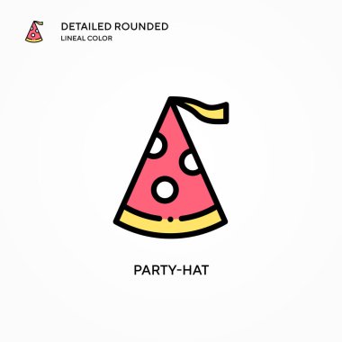 Parti şapkası vektör simgesi. Modern vektör illüstrasyon kavramları. Düzenlemesi ve kişiselleştirmesi kolay.