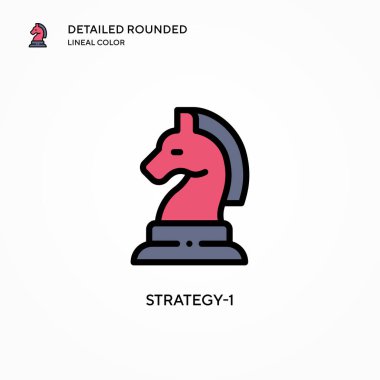 Strateji-1 vektör simgesi. Modern vektör illüstrasyon kavramları. Düzenlemesi ve kişiselleştirmesi kolay.