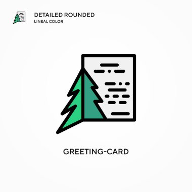 Tebrik kartı vektör simgesi. Modern vektör illüstrasyon kavramları. Düzenlemesi ve kişiselleştirmesi kolay.