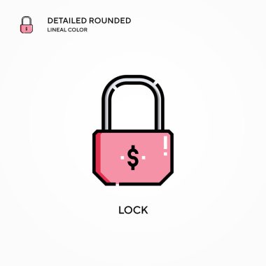 Vektör simgesini kilitle. Modern vektör illüstrasyon kavramları. Düzenlemesi ve kişiselleştirmesi kolay.