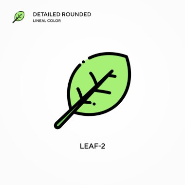 Yaprak-2 vektör simgesi. Modern vektör illüstrasyon kavramları. Düzenlemesi ve kişiselleştirmesi kolay.