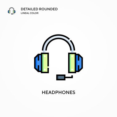 Kulaklık vektör simgesi. Modern vektör illüstrasyon kavramları. Düzenlemesi ve kişiselleştirmesi kolay.