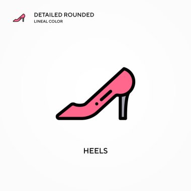 Topuk vektör simgesi. Modern vektör illüstrasyon kavramları. Düzenlemesi ve kişiselleştirmesi kolay.
