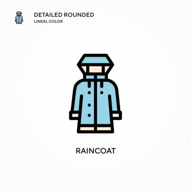 Yağmurluk vektör simgesi. Modern vektör illüstrasyon kavramları. Düzenlemesi ve kişiselleştirmesi kolay.