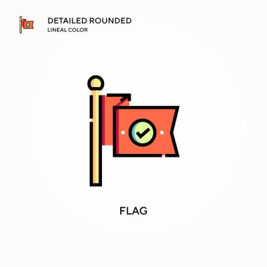 Bayrak vektör simgesi. Modern vektör illüstrasyon kavramları. Düzenlemesi ve kişiselleştirmesi kolay.