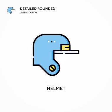 Miğfer vektör simgesi. Modern vektör illüstrasyon kavramları. Düzenlemesi ve kişiselleştirmesi kolay.