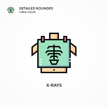 Röntgen vektör simgesi. Modern vektör illüstrasyon kavramları. Düzenlemesi ve kişiselleştirmesi kolay.