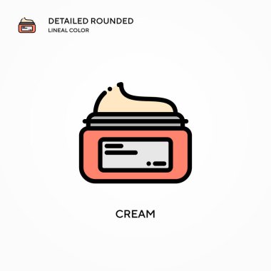 Krem vektör simgesi. Modern vektör illüstrasyon kavramları. Düzenlemesi ve kişiselleştirmesi kolay.