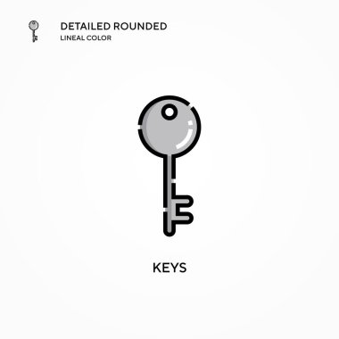 Anahtar vektör simgesi. Modern vektör illüstrasyon kavramları. Düzenlemesi ve kişiselleştirmesi kolay.