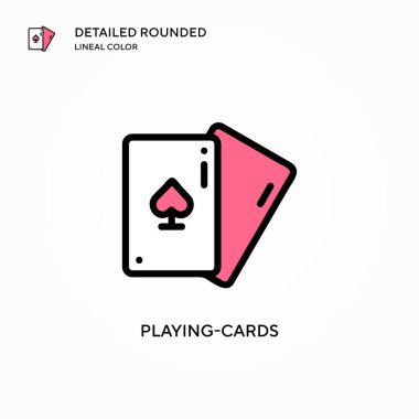 Oyun kartları vektör simgesi. Modern vektör illüstrasyon kavramları. Düzenlemesi ve kişiselleştirmesi kolay.