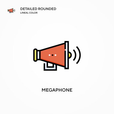 Megafon vektör simgesi. Modern vektör illüstrasyon kavramları. Düzenlemesi ve kişiselleştirmesi kolay.