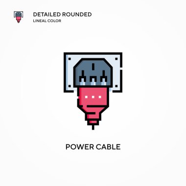 Güç kablosu vektör simgesi. Modern vektör illüstrasyon kavramları. Düzenlemesi ve kişiselleştirmesi kolay.