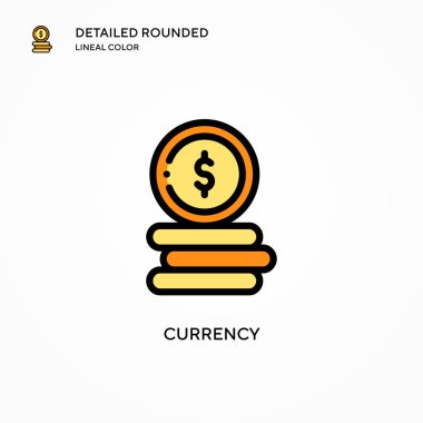 Para birimi vektör simgesi. Modern vektör illüstrasyon kavramları. Düzenlemesi ve kişiselleştirmesi kolay.