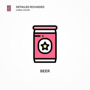 Bira vektör simgesi. Modern vektör illüstrasyon kavramları. Düzenlemesi ve kişiselleştirmesi kolay.