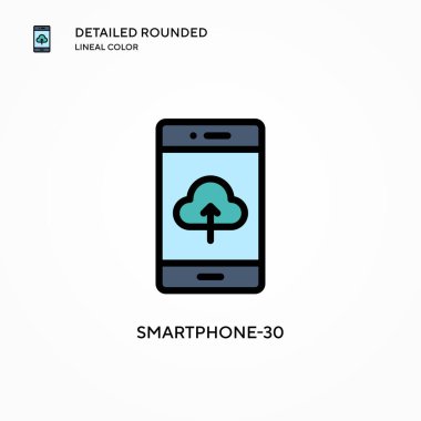 Akıllı telefon-30 vektör simgesi. Modern vektör illüstrasyon kavramları. Düzenlemesi ve kişiselleştirmesi kolay.
