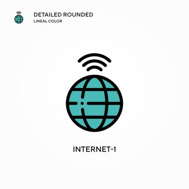 İnternet-1 vektör simgesi. Modern vektör illüstrasyon kavramları. Düzenlemesi ve kişiselleştirmesi kolay.