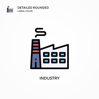 Endüstri vektör simgesi. Modern vektör illüstrasyon kavramları. Düzenlemesi ve kişiselleştirmesi kolay.