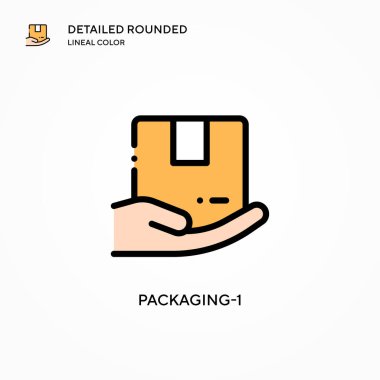 Ambalaj-1 vektör simgesi. Modern vektör illüstrasyon kavramları. Düzenlemesi ve kişiselleştirmesi kolay.