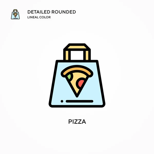 Icono Vector Pizza Conceptos Modernos Ilustración Vectorial Fácil Editar Personalizar — Archivo Imágenes Vectoriales