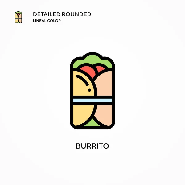 Burrito Vectoricoon Moderne Vector Illustratie Concepten Eenvoudig Bewerken Aan Passen — Stockvector