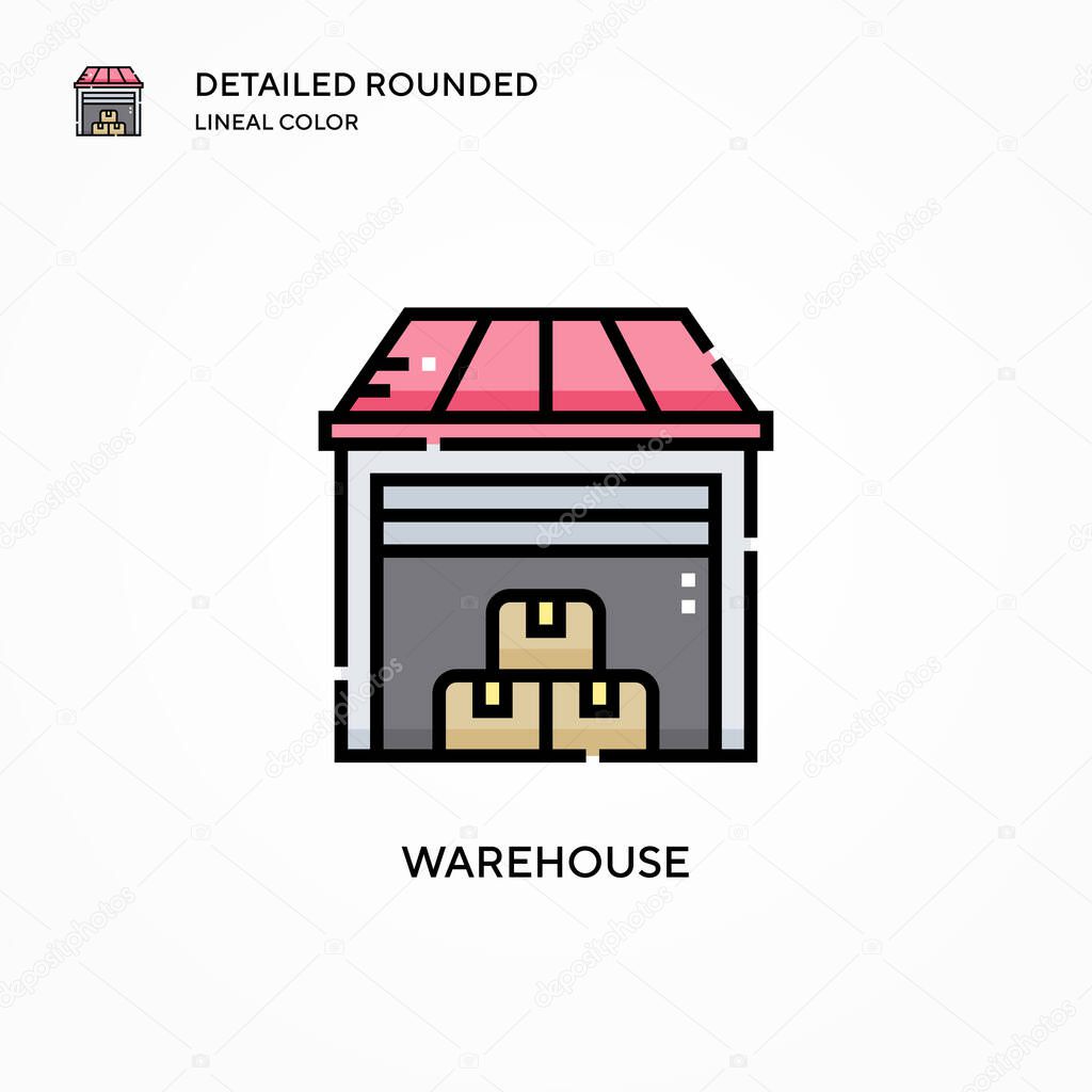 Warehouse vector icon. Modern vector illustration concepts. Easy to edit and customize.